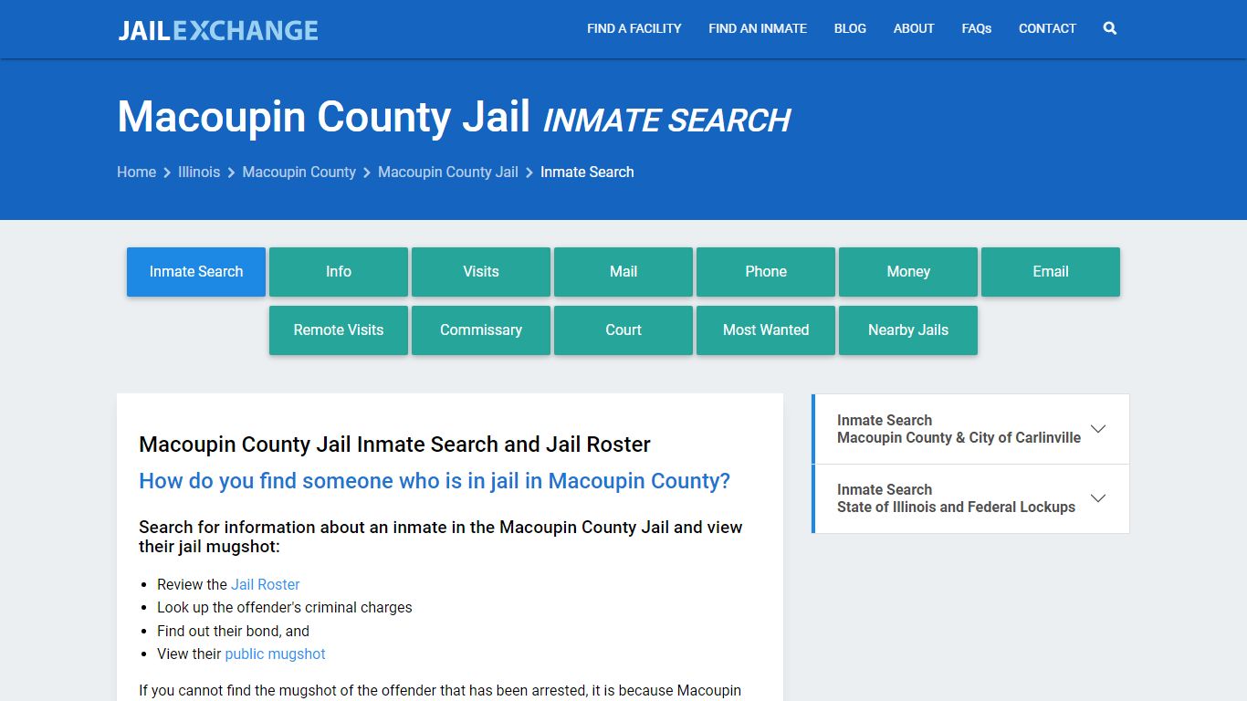 Inmate Search: Roster & Mugshots - Macoupin County Jail, IL